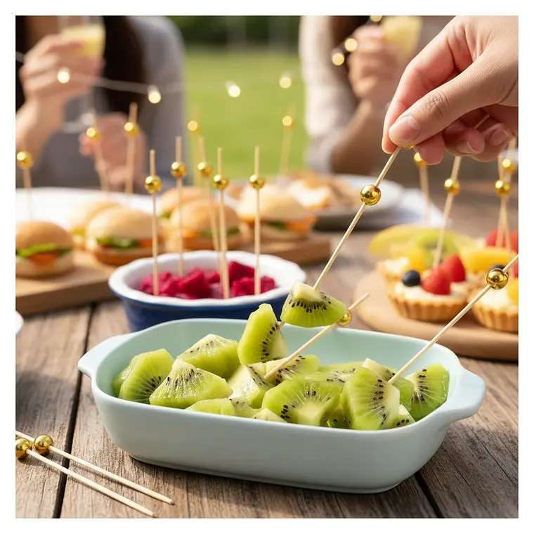 Caja Brocheta | Pincho Perla Dorada 12 cm (5000 Unidades) 8