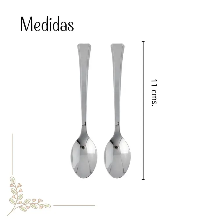 Cucharita Plateada Premium 11 cms  (paquete 50 Unid.) 2
