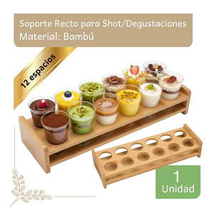 Soporte Recto Shots y Vasitos de degustaciones (12 Cavidades)