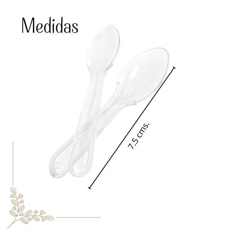 Cucharita Degustación Cristal 7,5 cms (paquete 50 Unid) 2