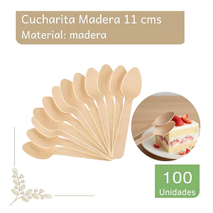 Cucharita Madera 11 Cm Para Té O Postres (paquete 100 Unid.)