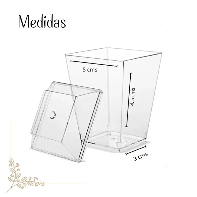 Pote Vaso Acrílico Plástico Con Tapa 60 Ml (50 Unidades) 2