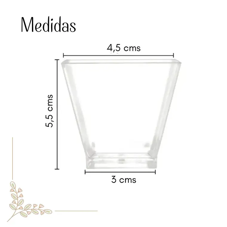 Pote Vaso Acrílico Plástico Sin Tapa 60 Ml (50 Unidades) 2