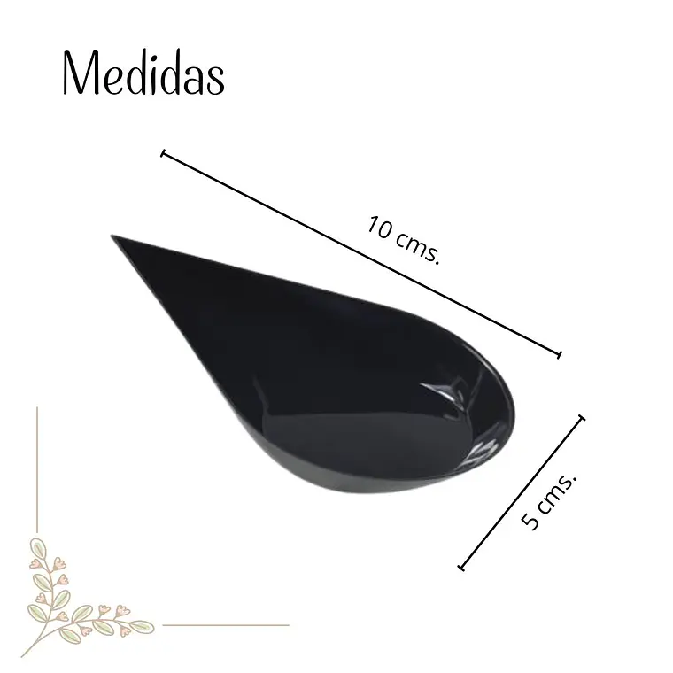 Cuchara Acrílico Gota Negro Ceviche (paquete 50 Unid) 2