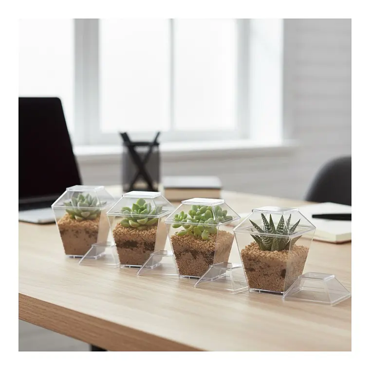 Pote Vaso Acrílico Plástico Con Tapa 60 Ml (50 Unidades) 4