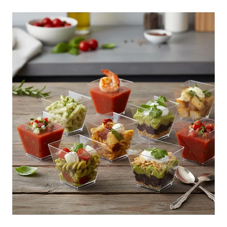 Pote Vaso Acrílico Plástico Sin Tapa 60 Ml (50 Unidades) 4