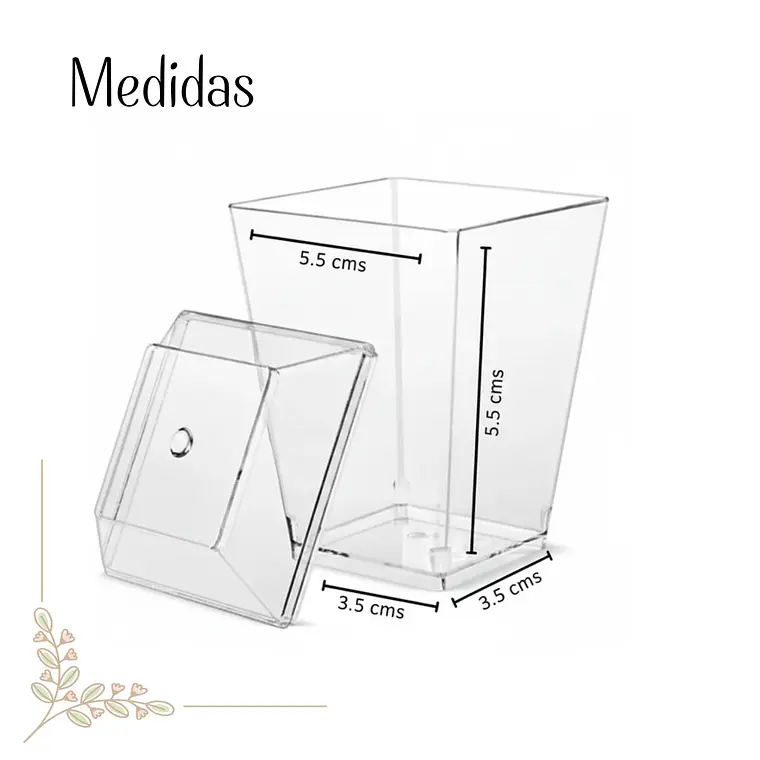 Pote Vaso Acrílico Plástico Con Tapa 100 Ml (50 Unidades) 2