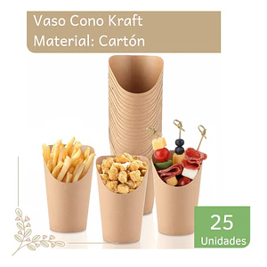 Vasos Cartón Kraft 13.5 cm   (paquete 25 unidades)