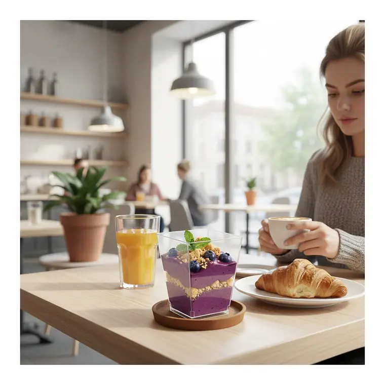 Pote Vaso Acrílico Plástico Con Tapa 100 Ml (50 Unidades) 4