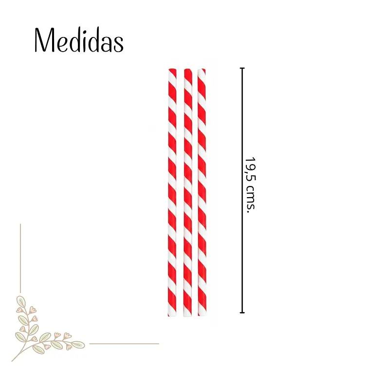 Bombillas De Papel Bicolor (paquete 100 unid.) 2