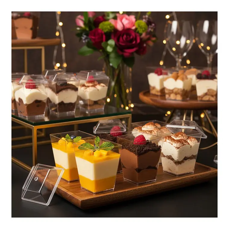 Pote Vaso Acrílico Plástico Con Tapa 100 Ml (50 Unidades) 5