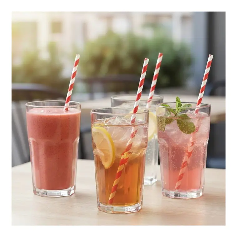 Bombillas De Papel Bicolor (paquete 100 unid.) 4