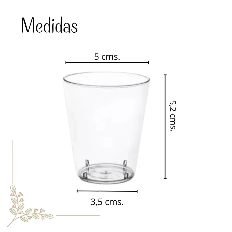 Vaso Shot Plástico Acrílico  60 ML (50 Unidades) 2