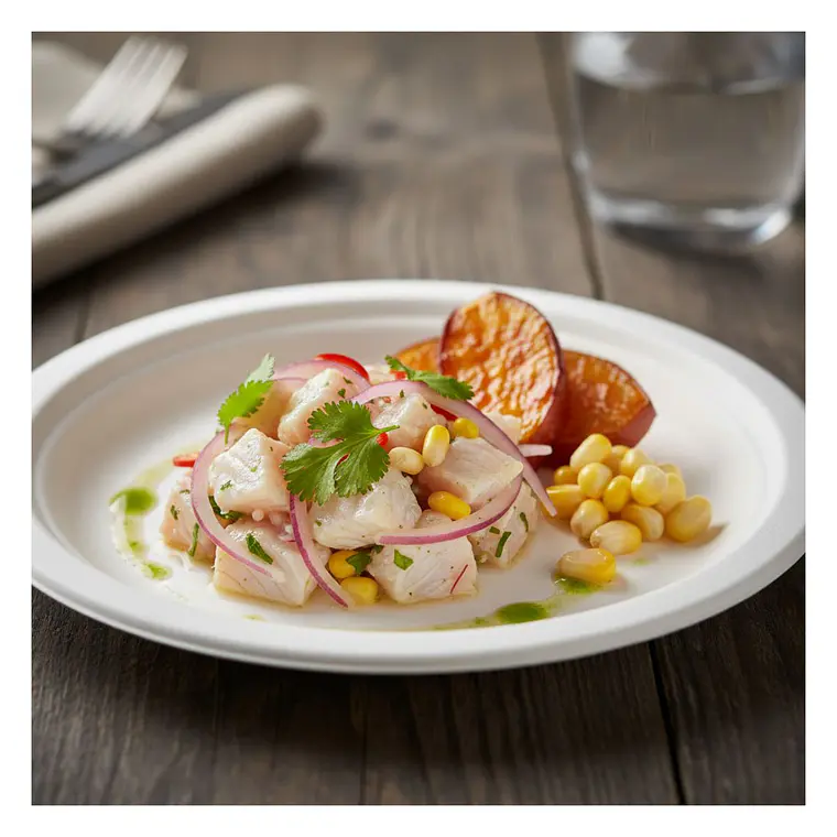 Plato bagazo redondo blanco 18 cm (50 unidades) 6