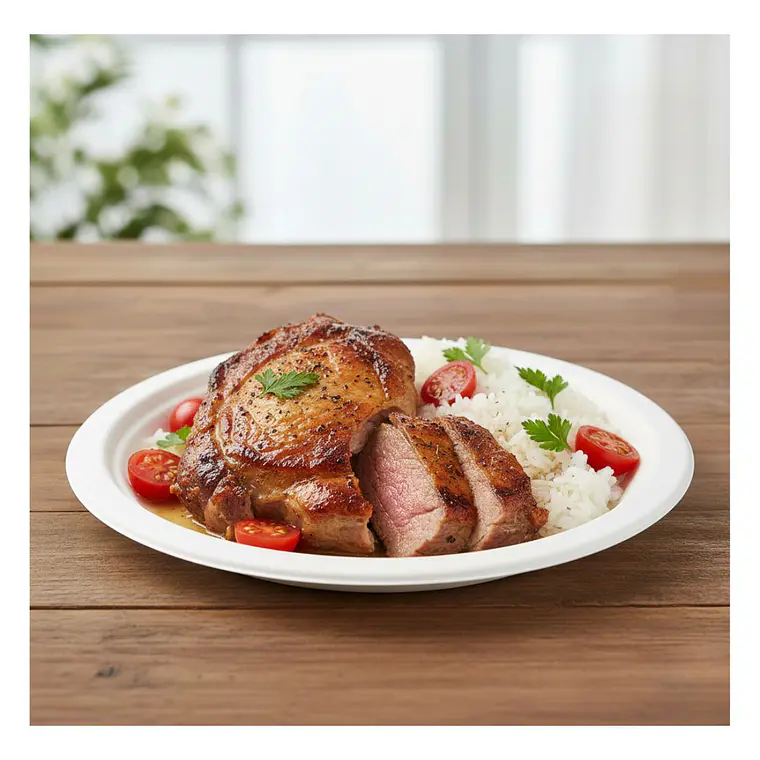 Plato bagazo redondo blanco 23 cm (50 unidades) 6