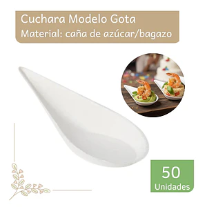 Cuchara de Caña de Azúcar (Bagazo) 10 x 5 cm (paquete 50 unid)