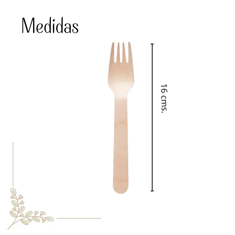 Tenedor Madera 16 Cm  (paquete 100 Unid.) 2