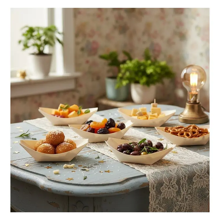 Plato Bote Madera Degustación 13 Cm (paquete 50 Unidades) 7