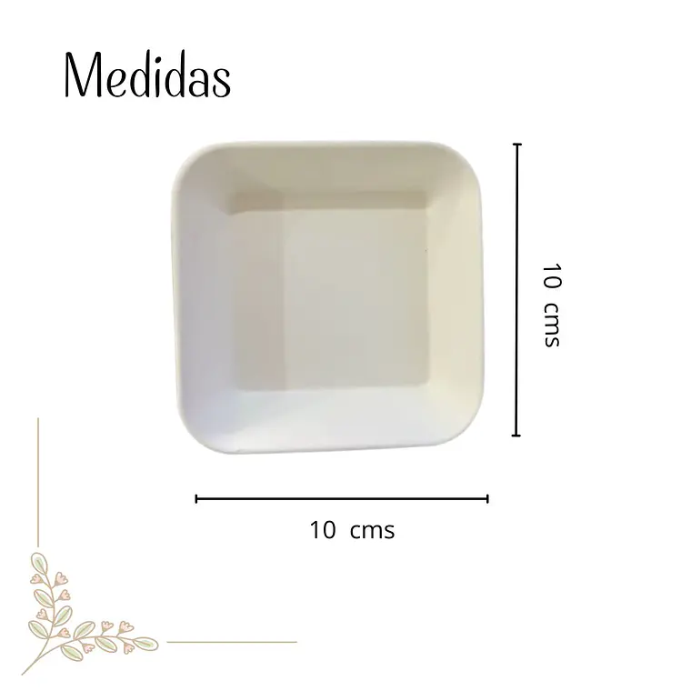 Plato cuadrado mediano Finger Food 10cm (paquete 50 unid.) 2