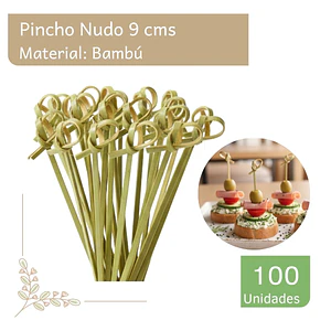 Brocheta | Pincho Bambú Nudo 9 cm (paquete 100 Unid)