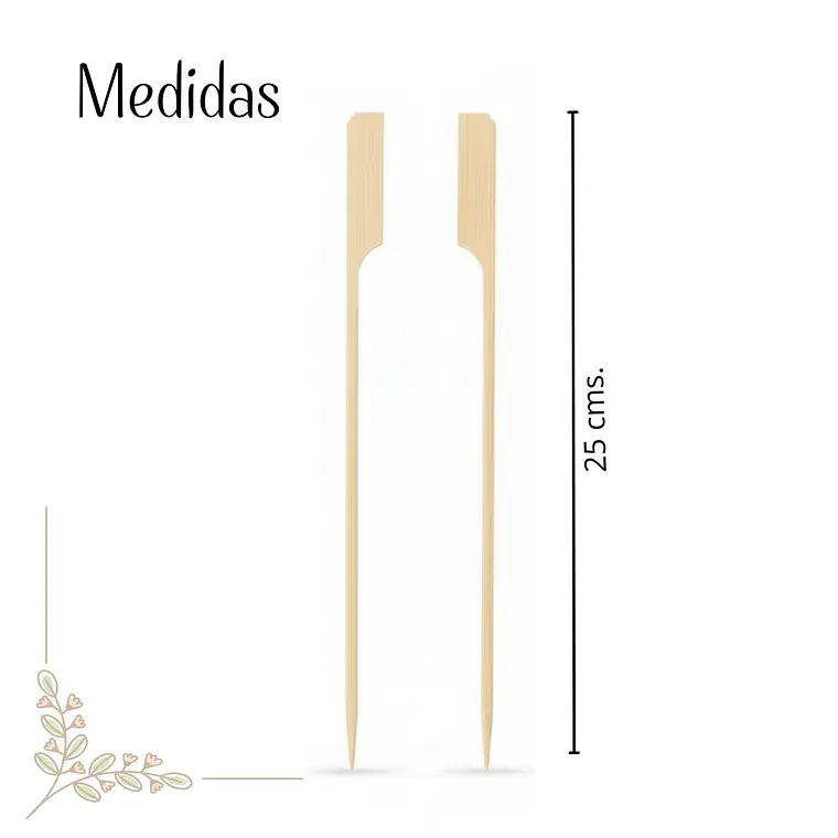 Brocheta | Pincho Banderita Bambú 25 cm (paquete 100 Unid) 2