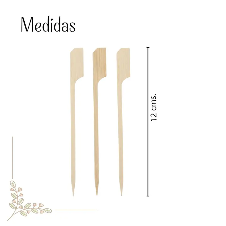 Brocheta | Pincho Banderita Bambú 12 (paquete 100 Unid) 2