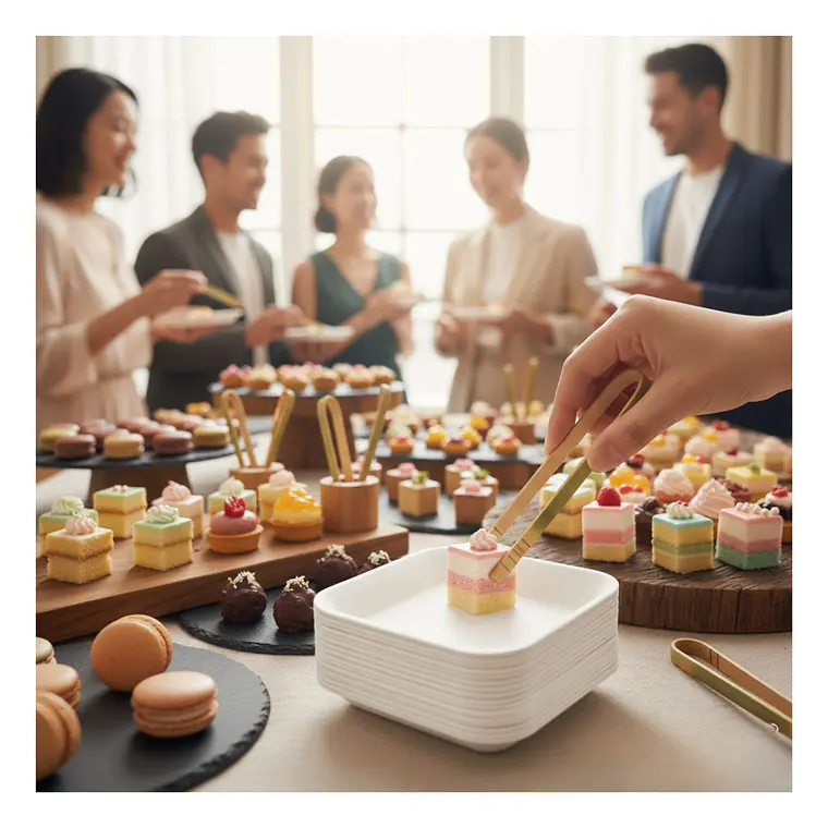 Plato cuadrado mediano Finger Food 10cm (paquete 50 unid.) 5