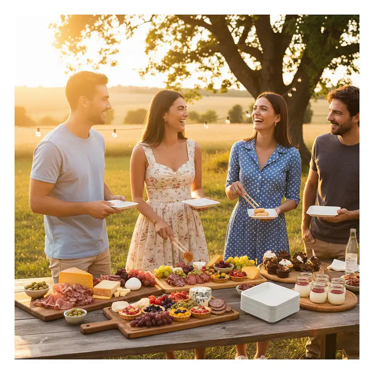 Plato cuadrado mediano Finger Food 10cm (paquete 50 unid.) 6