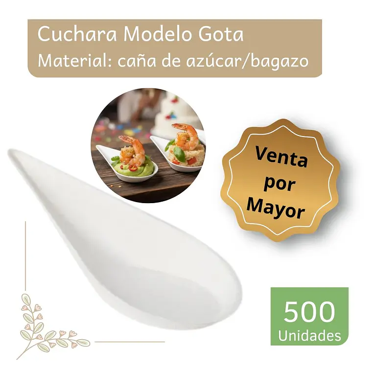 Caja Cuchara de Caña de Azúcar (Bagazo) 10 x 5 cm (500 unidades) 6