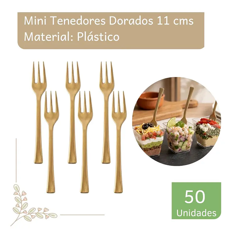 Tenedor Dorador Premium 11 cms  (paquete 50 Unid.) 1