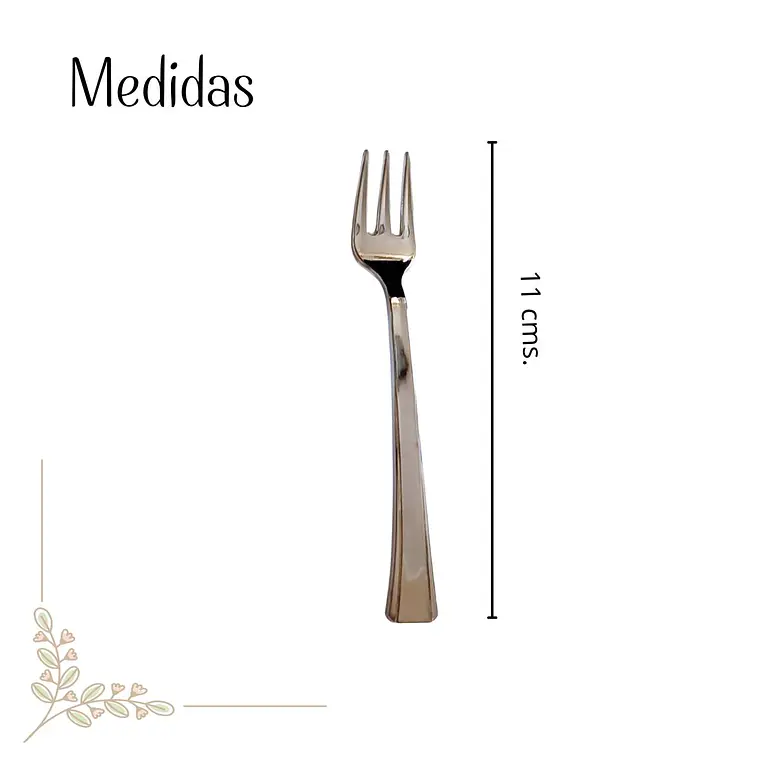 Tenedor Plateado Premium 11 cms  (paquete 50 Unid.) 2