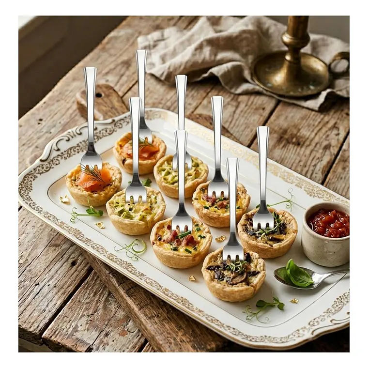 Tenedor Plateado Premium 11 cms  (paquete 50 Unid.) 5