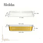 Mini Molde Rectangular de Aluminio Dorado con Tapa (24 unidades) - Miniatura 2