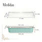 Mini Molde Rectangular de Aluminio Celeste con Tapa (24 unidades) - Miniatura 2