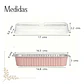 Mini Molde Rectangular de Aluminio Rosado con Tapa (24 unidades) - Miniatura 2