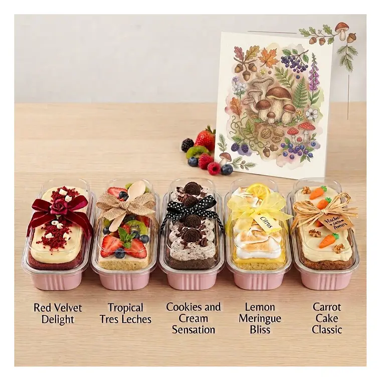 Mini Molde Rectangular de Aluminio Rosado con Tapa (24 unidades) 3