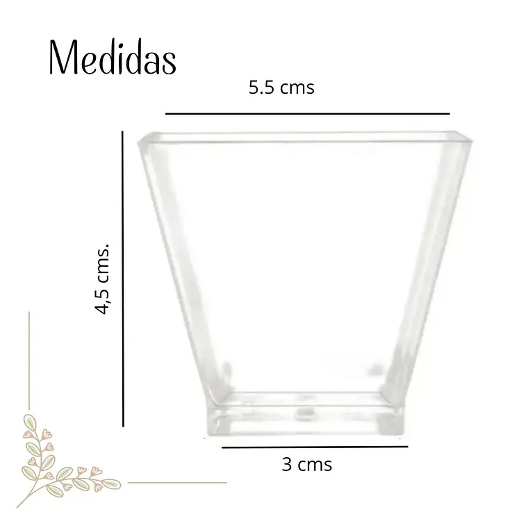Pote Vaso Acrílico Plástico Sin Tapa 60 Ml (50 Unidades) 6