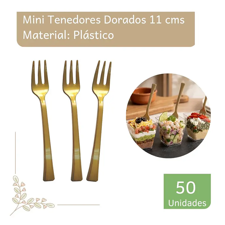 Tenedor Dorador Premium 11 cms  (paquete 50 Unid.) 1