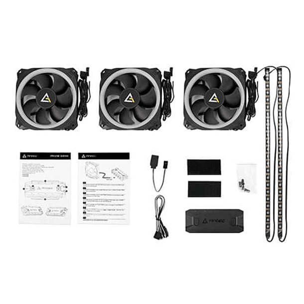 Pack 3 Ventiladores + 2 Leds + Controlador Antec Prizm 120 ARGB 3+2+C 11