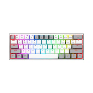Teclado Mecánico Redragon Fizz PRO K616-RGB inalámbrico, Color Blanco y Gris, Sw Rojo (Es)