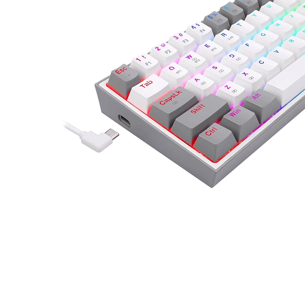 Teclado Mecánico Redragon Fizz PRO K616-RGB inalámbrico, Color Blanco y Gris, Sw Rojo (Es) 3