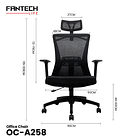 Silla de Oficina Fantech OCA258, Color Gris                                                                         5