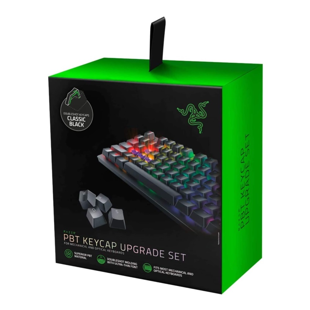 Razer Pbt Keycap Upgrade Set, Juego de mejoras de teclas PBT, Classic Black [Badbox] 1