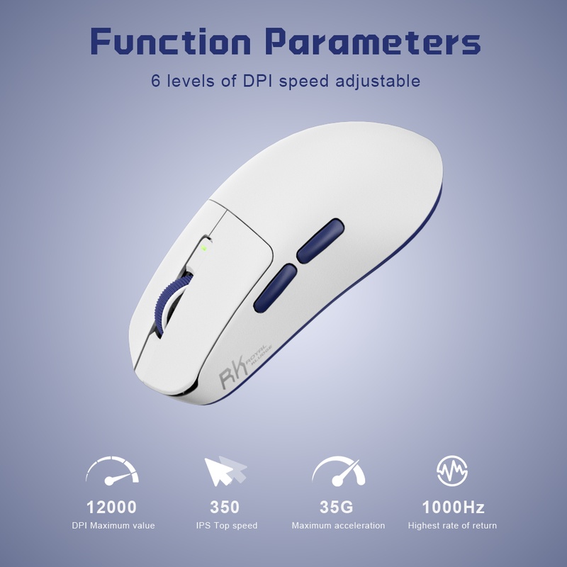 Mouse Royal Kludge RKM30 12000 Dpi 41g Wireless white blue 6