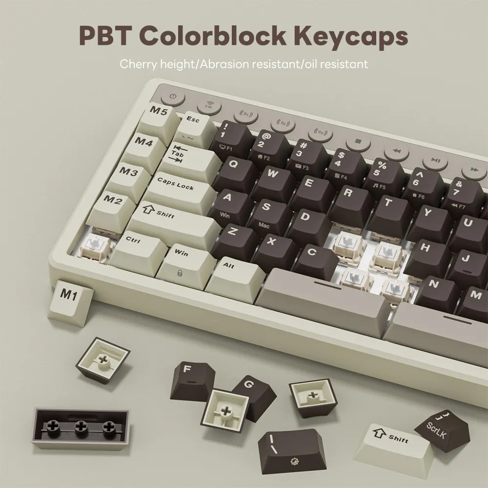 Teclado Mecánico Español Rk Royal Kludge M70 Mocha Grey 70% 9