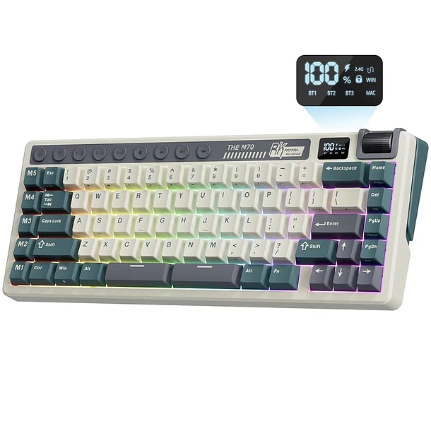 Teclado Mecánico Español Rk Royal Kludge M70 Cyan Purple 70% 3