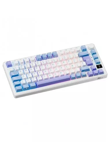 Teclado mecánico RK ROYAL KLUDGE M75 taro milk TRI-MODES brown switch español 4