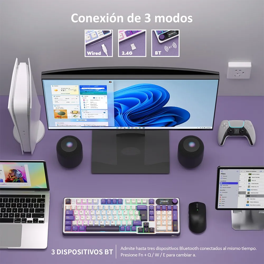 Teclado Mecánico Español Rk Royal Kludge S98 Blackberry 7