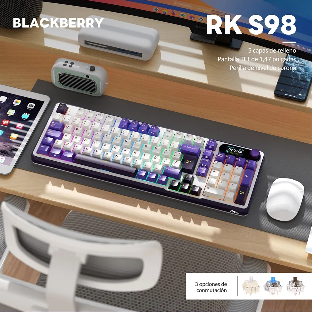 Teclado Mecánico Español Rk Royal Kludge S98 Blackberry 10