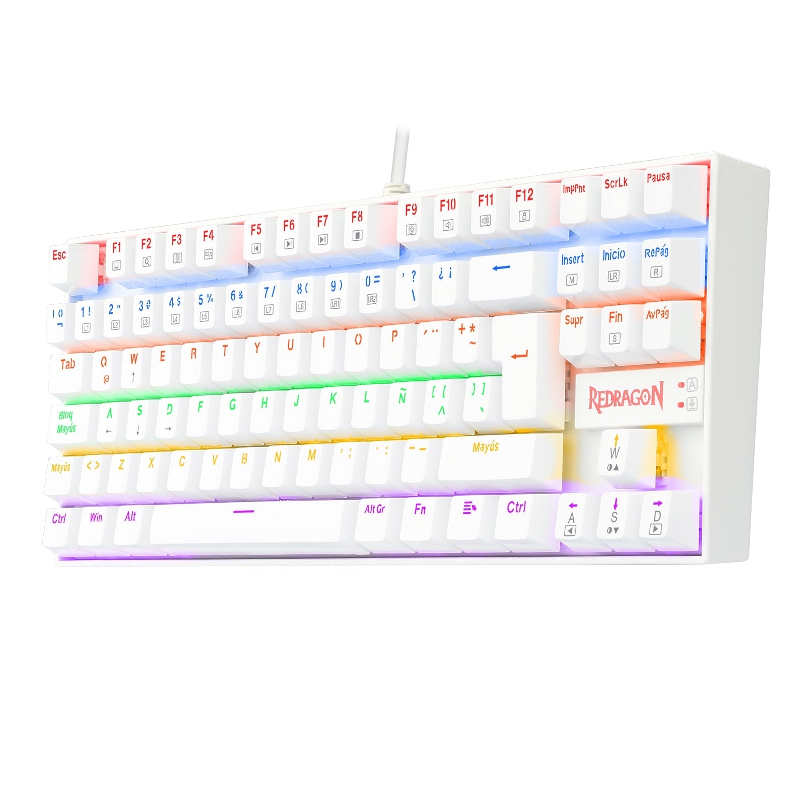 Teclado Gamer KUMARA 2 K552R-SP Rainbow Switch Red - Blanco 3